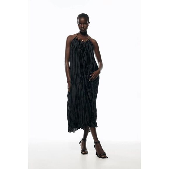 ZARA CREASED-EFFECT OVERSIZE DRESS NEW - Picture 2 of 9